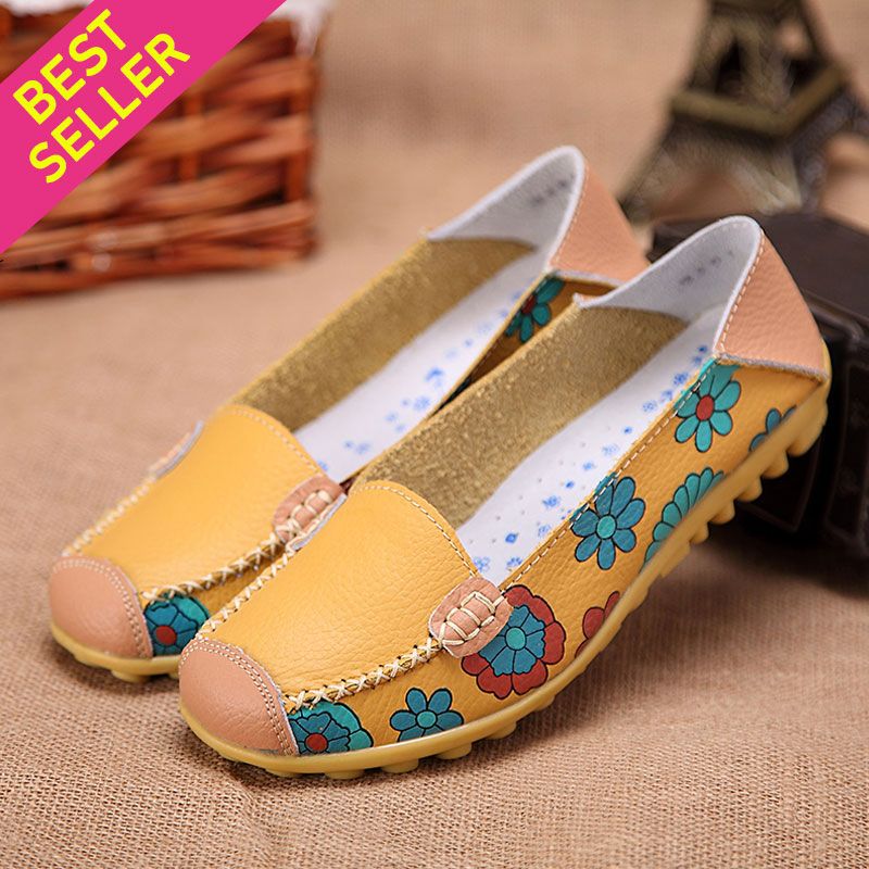 Flat Shoes For Women Big Size 44 Leather Casual Shoes Ladies Soft Sole Flats Korean Loafers For Women Shoes