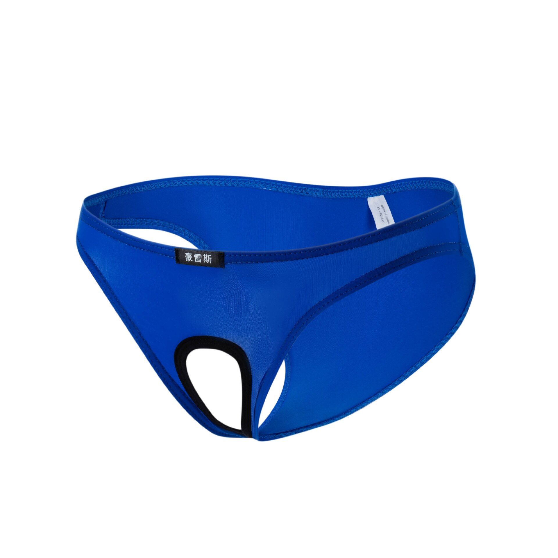 Howe Ray Sexy Gay Briefs  Hole Open Pouch Ice Silk Panties For Men Underpants Male Panties