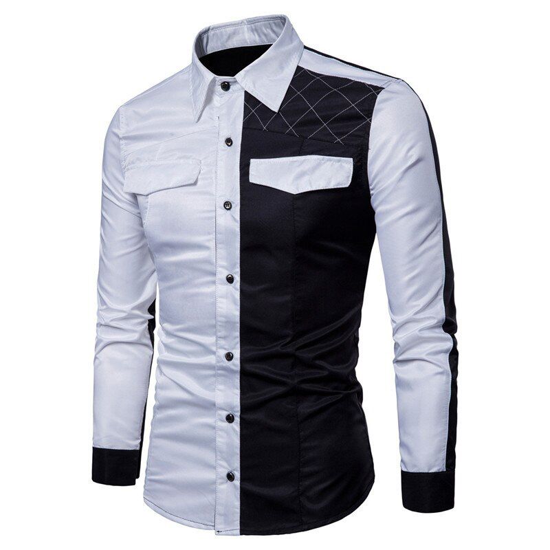 2018 Military Style Men Casual Shirts Spring Top Quality Cotton Patchwork Color Shirt Classic Breathable Brand Dress Shirts XXXL