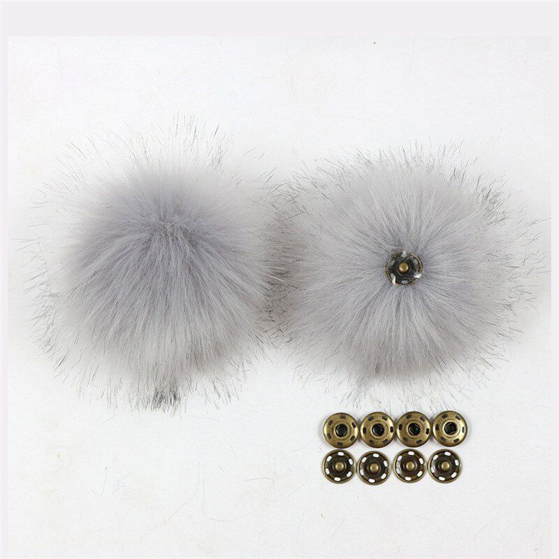 15cm DIY Artificial Raccoon Fur Fluffy Pompom for Winter Women Hat Beanies Knitted Kids Beanie Hat Cap