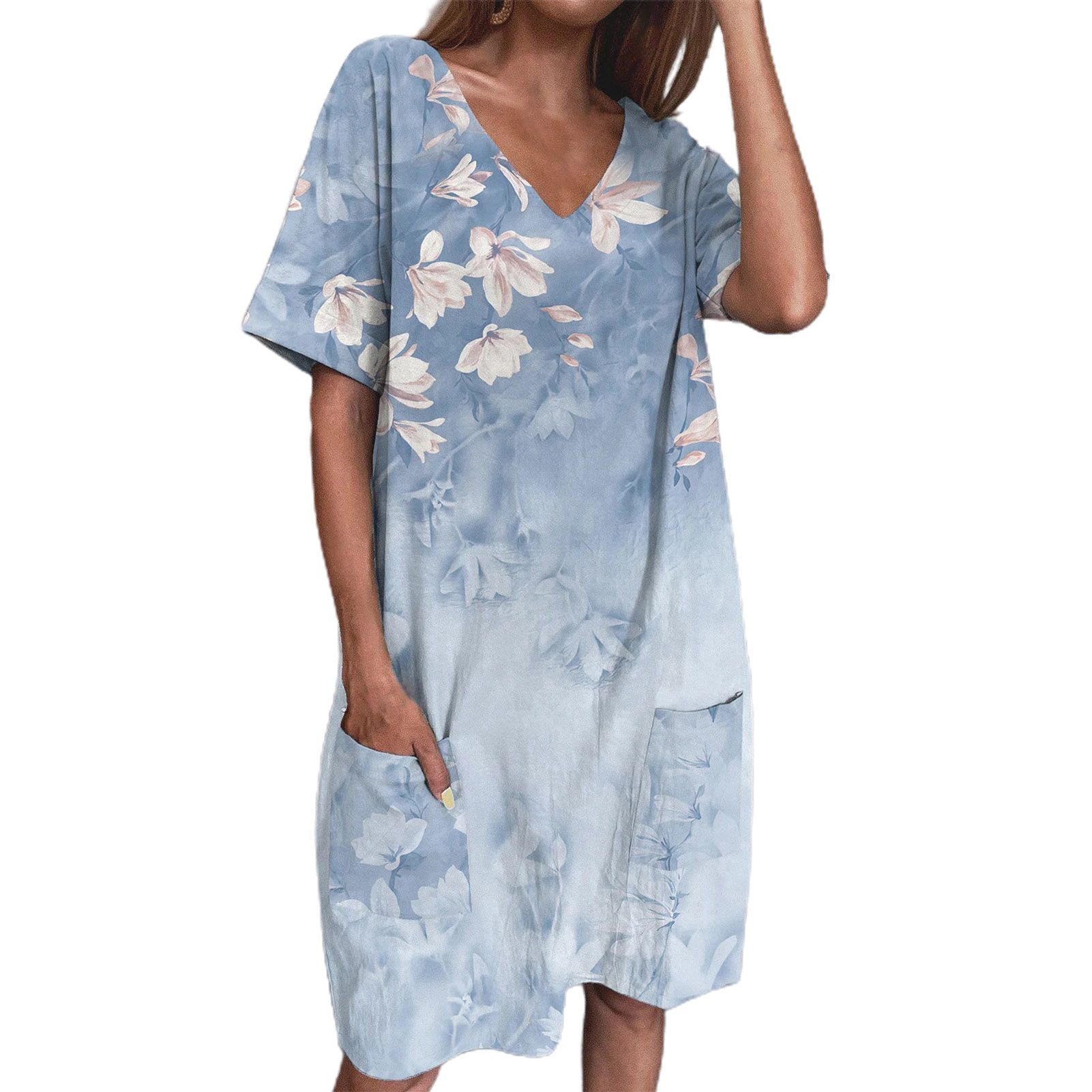 Casual Dress Quick Drying Flower Print Ladies Dress