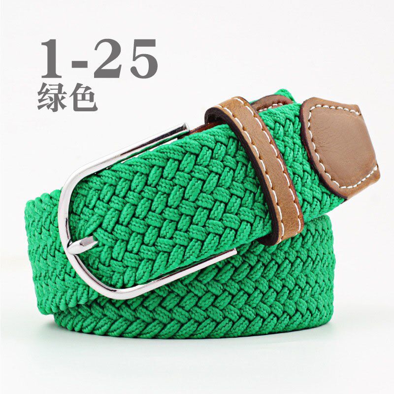 Unisex Woven Elastic Belt High Quality Fashionable for Women Knitted Buckle Adjustable Belt Male Canvas Belts for Jeans 24 Color