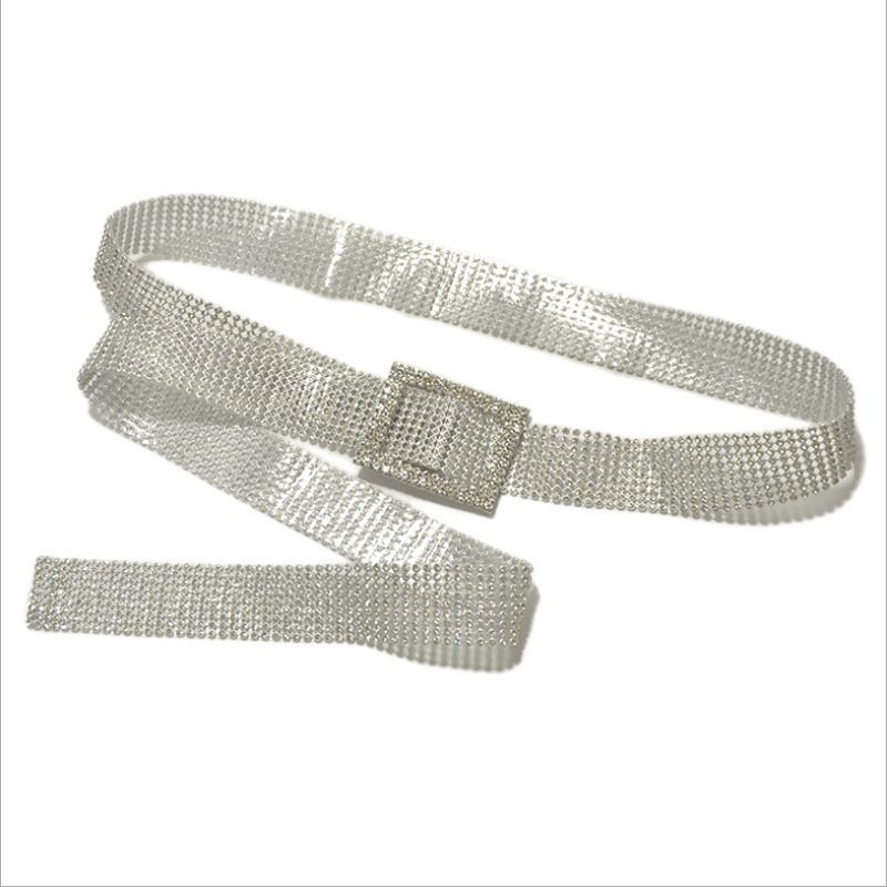 120CM Brilliant Women Fashion Shiny Belt Waist Chain Crystal Diamond Alloy Waistband Full Rhinestone Luxury Wide Party Belt