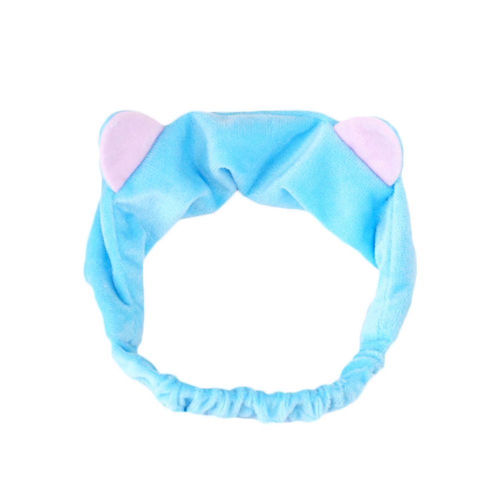 Women Cute Cat Ears Elastic Face Washing Makeup Headband Hair Band Headwear