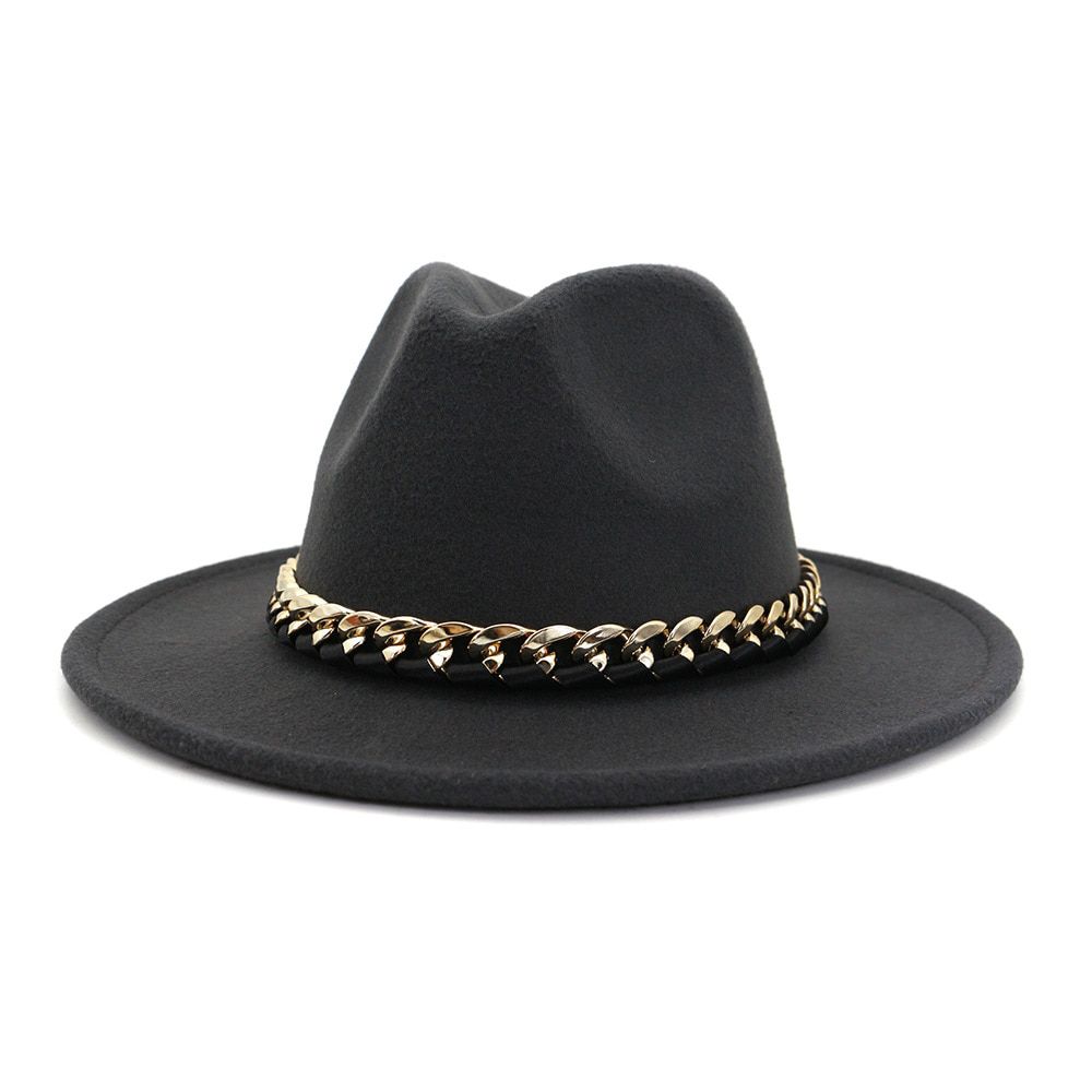 HOAREE Red Women Fedoras Men's Fashion Jazz Hat Autumn Winter Woolen Cap Pink Black Gray Navy Outdoor Casual Hat