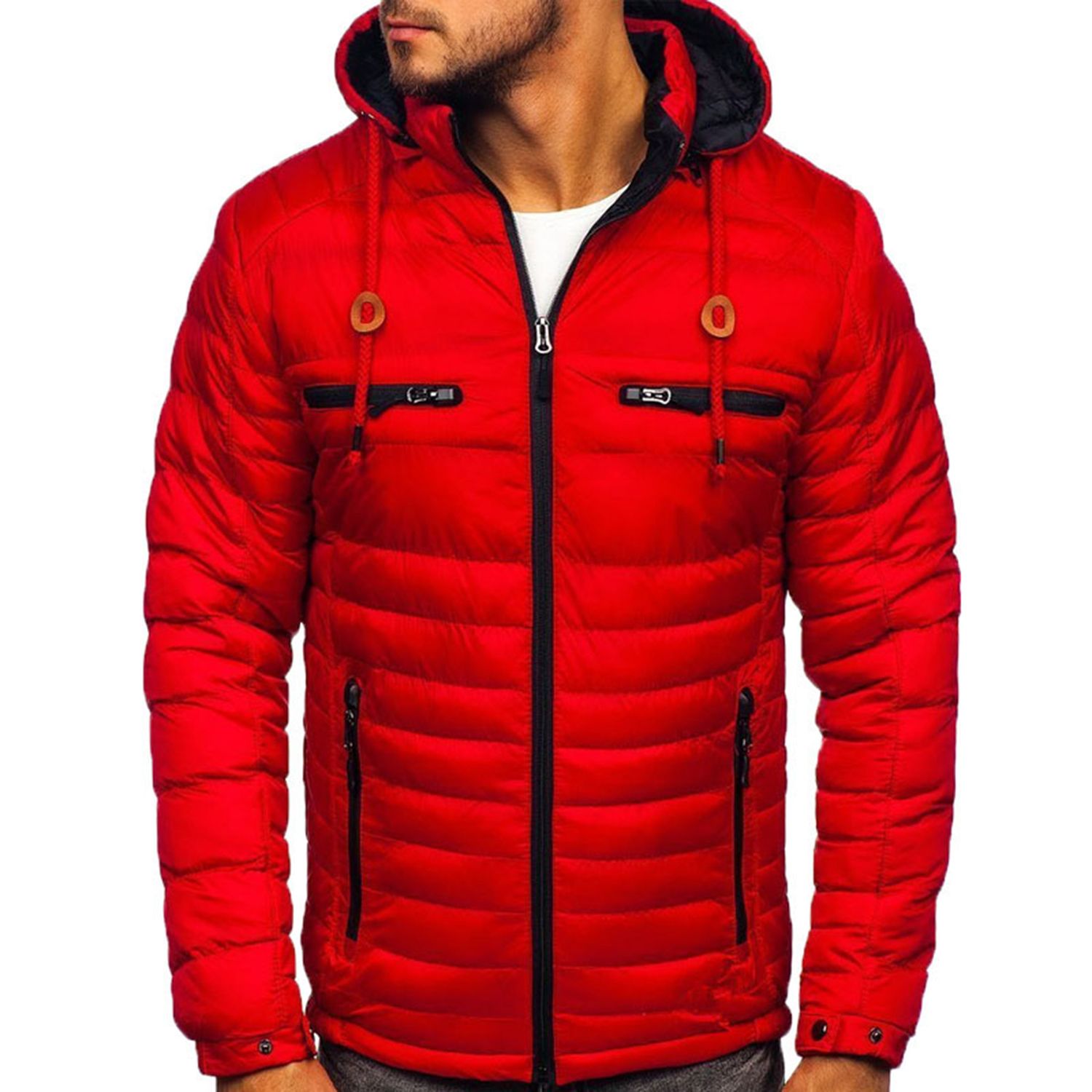Male Jacket Contrast Colors Warm Male Jacket