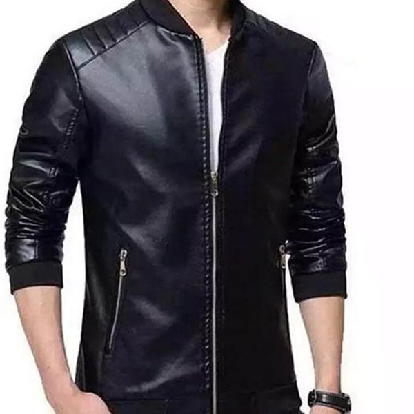 Black Artificial Leather Jacket