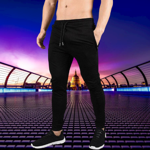 Premium Quality Black Cotton Trendy Joggers for Men. - Trouser For Men