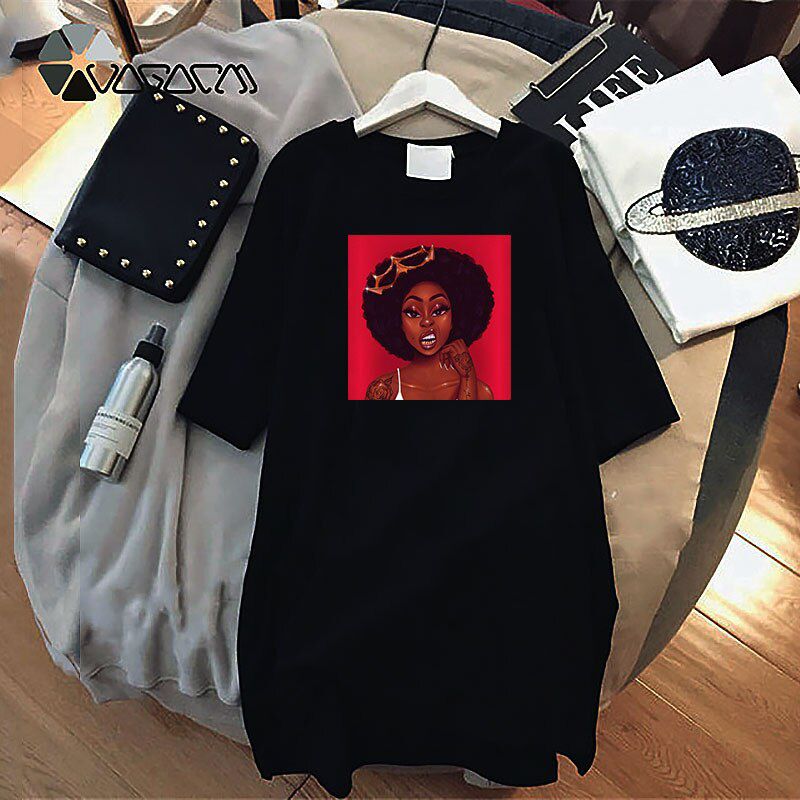 Women T-Shirt Dresses  Summer Loose Fashion Cartoon Girl Print Short Sleeve O Neck Harajuku Party Vestidos Robe Femme