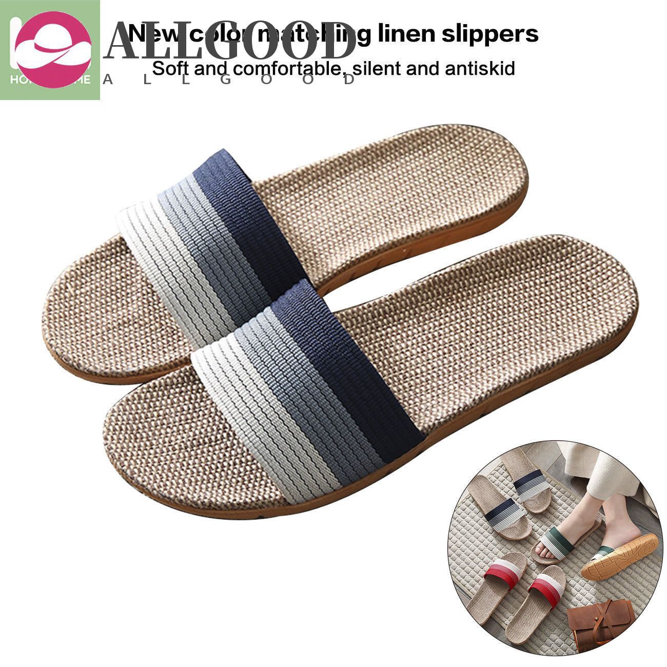 Japanese Style Anti-Slip Deodorant Flax Soft Sole Slipper