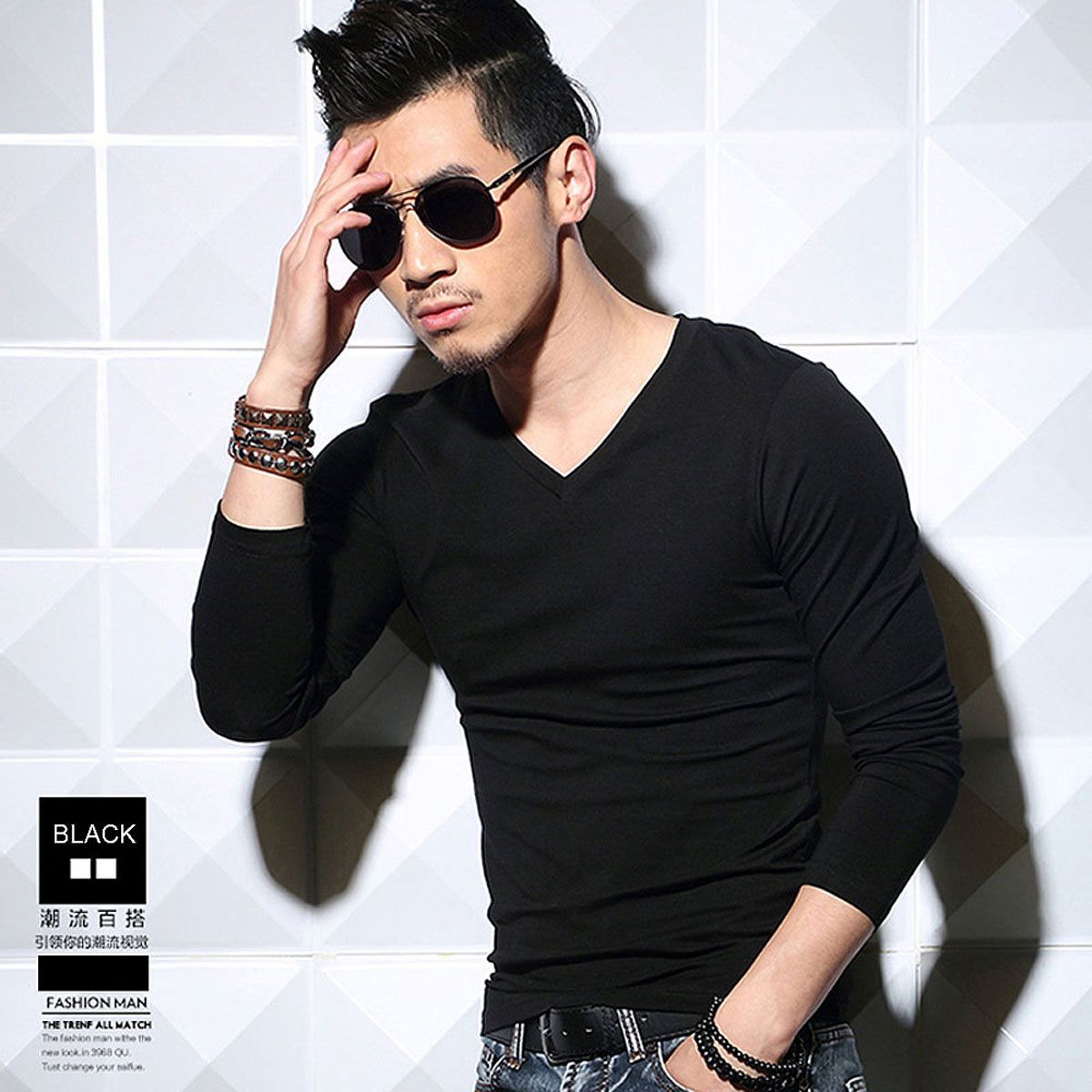 Brand Men's T-Shirts Lycra Cotton 5XL Long Sleeved Men T Shirt Pure Color Casual Mens Long Sleeve Man T-shirt For Male