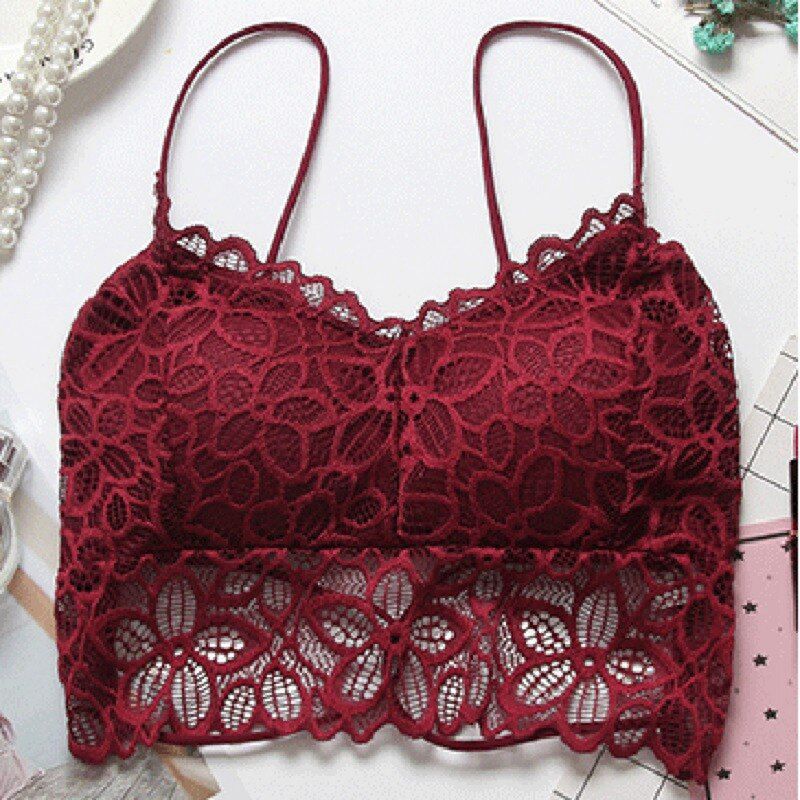 Bra Women Floral Lace BH Bras Full Cup Embroidery Solid Color Padded Push-up  Bra Female Bralette Lingerie Woman Intimates