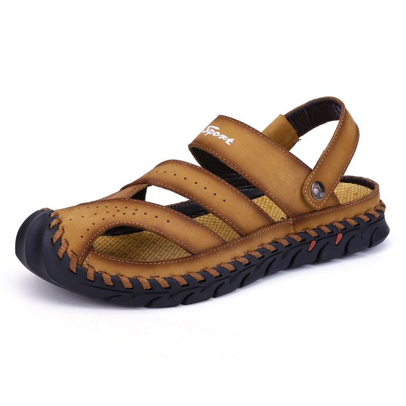 Summer Men Casual Sandals Italian Brand Slippers Leather Clogs For Men Designer Mens Roman Sandals Beach Shoes Ztos Hombre