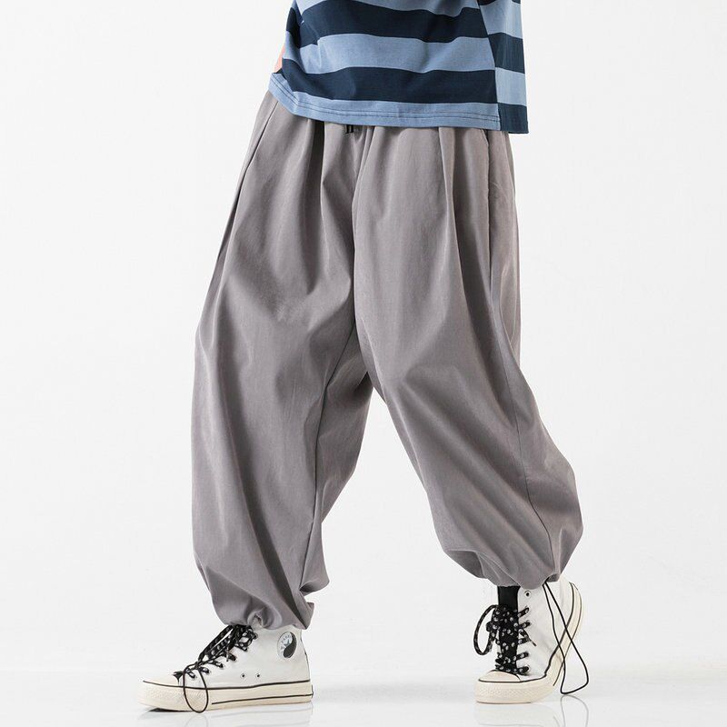 Streetwear Harem Pants Men's Baggy Jogging Sweatpants Oversized Male Crotch Wide Leg Pants Casual Men Trousers
