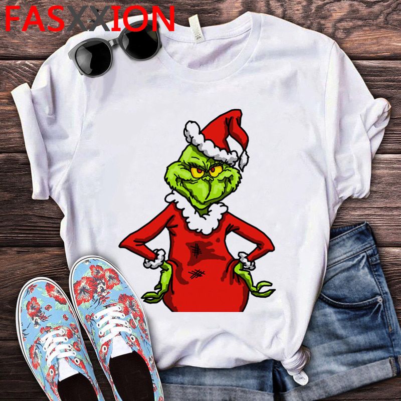 ChristGrinch T Shirt Men Cartoon Grinch Graphic Tees Merry ChristGift Tshirt Uni Top Harajuku Grunge T-shirt Male