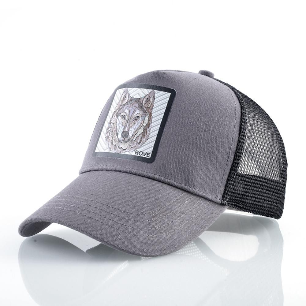 Fashion Baseball With Wolf Patch Outdoor Breathable Mesh Visor Men Snapback Hip Hop Baseball Hat For Women Visor Hats