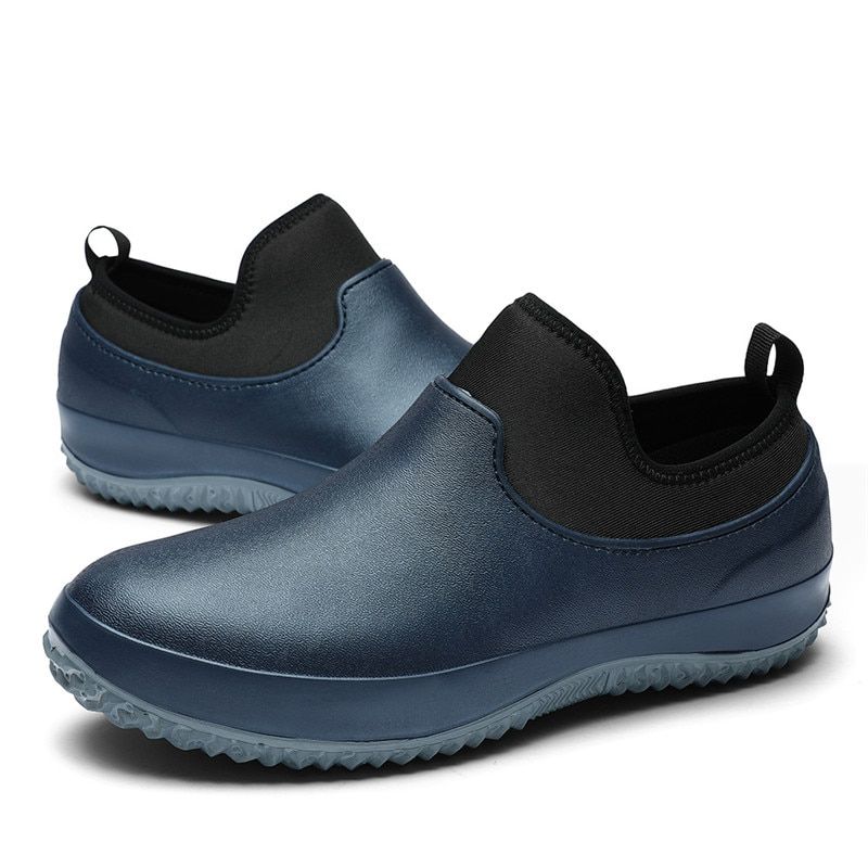 AtreGo Men Slip On Resistant Oil-proof Kitchen Shoes Chef Multifunctional Restaurant Garden Waterproof Safety Work Medical Shoes