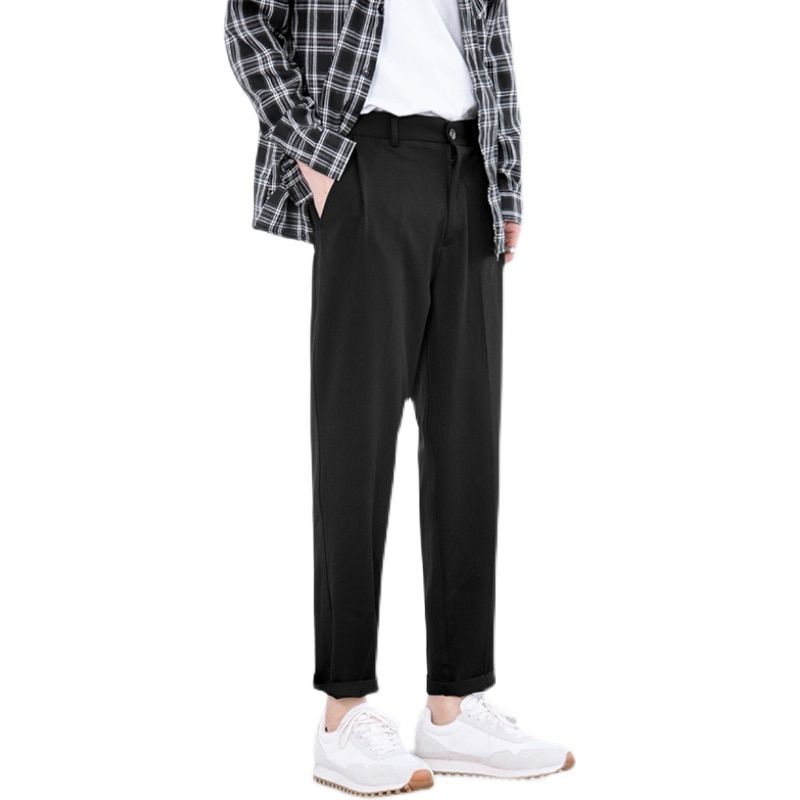 2022 Men's Slim Fit Casual Pants Formal Homme Fashion Trend Trousers Business Design Cotton Social Suit Pants Big Size 28-34