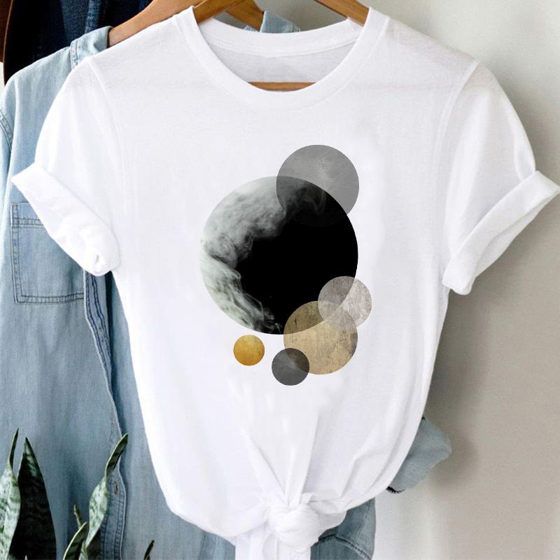 T-shirts Women 90s Clothing Casual Ladies Cute Printing Travel  Fashion Clothes Graphic Tshirt Top Lady Print Female Tee T-Shirt