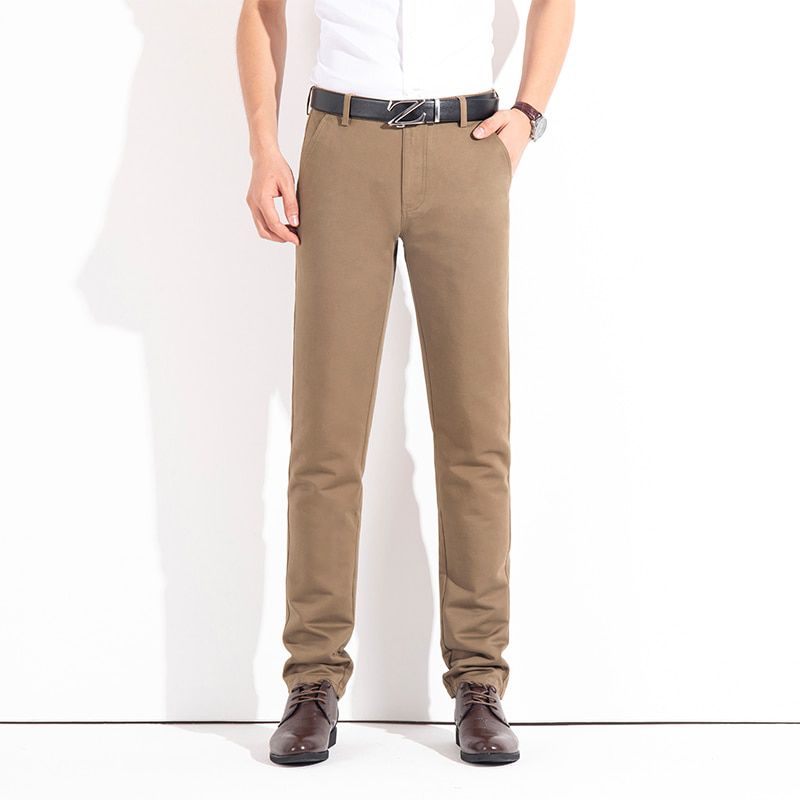 2021 Men's  Autumn Winter Fashion Business Casual Long Pants Suit Pants Elastic Straight Formal Trousers Plus Size Male Clothing