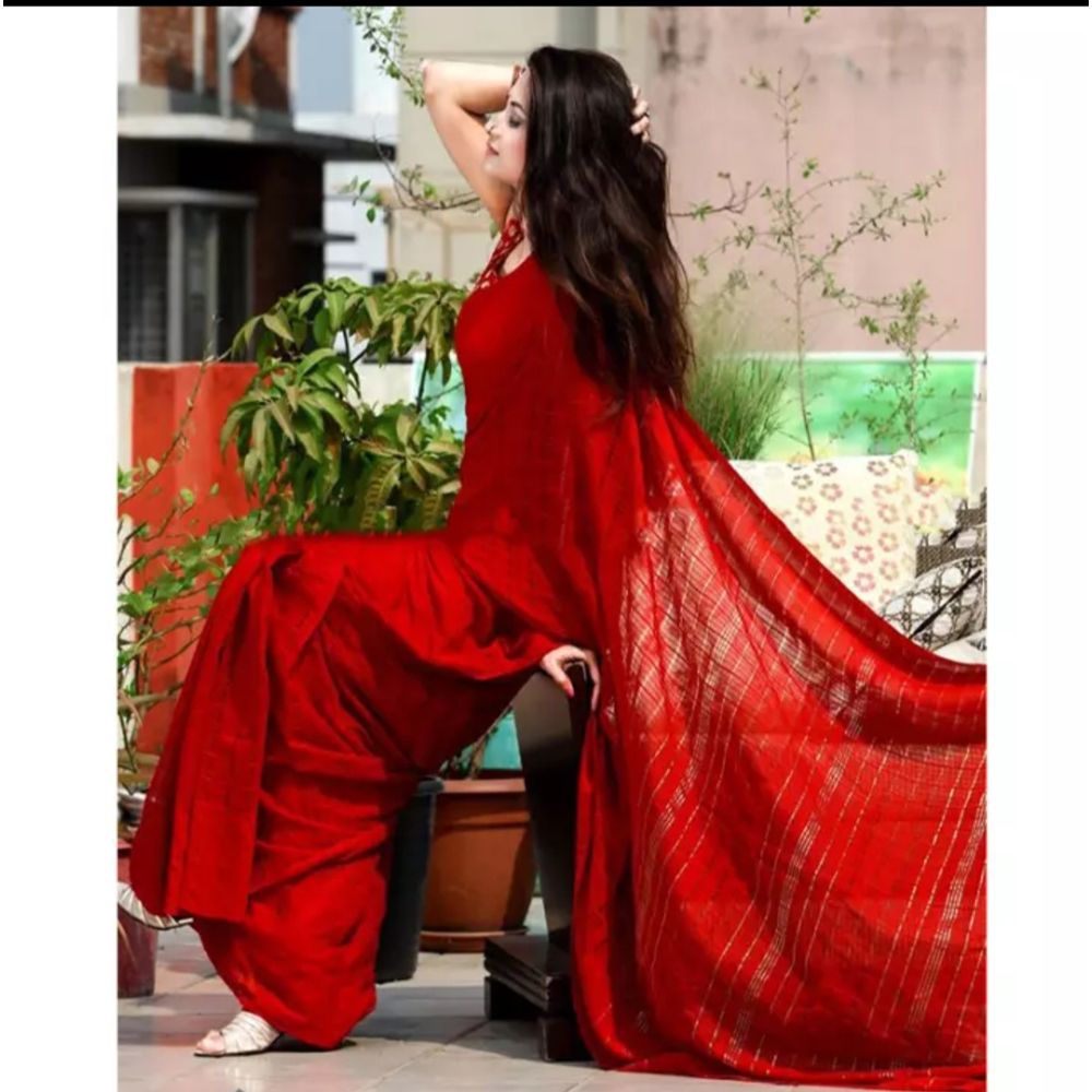Eye Catching Design with Luxurious Collection Rich Fabric Cherry-Red Colour Traditional Monipuri Jum Unstitched Weightless Sharee for Women