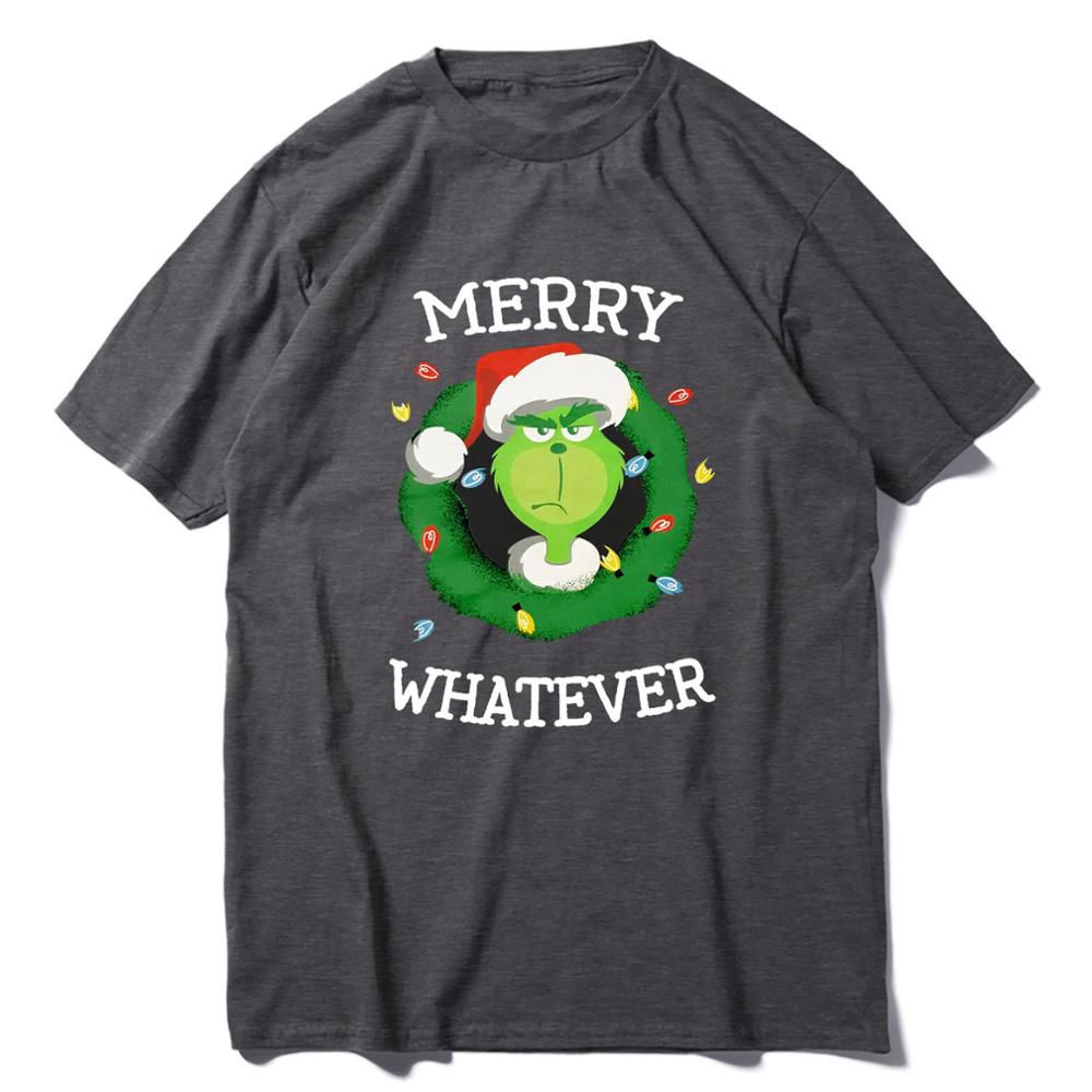 Uni 100% Cotton TA Merry Whatever Merry ChristGift Men's Funny Short Sleeve T-Shirt Fashion Women Soft Tops Tee
