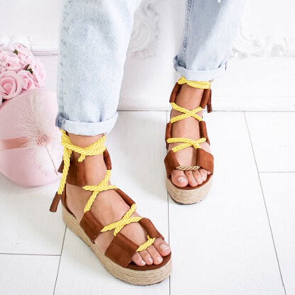 Korean Style Women Sandals Lady Shoes Summer Fashion Ladies Sandals Wedge Flat Beach Shoes High Heels Platform Sandals Wedge Sandals female shoes women shoes