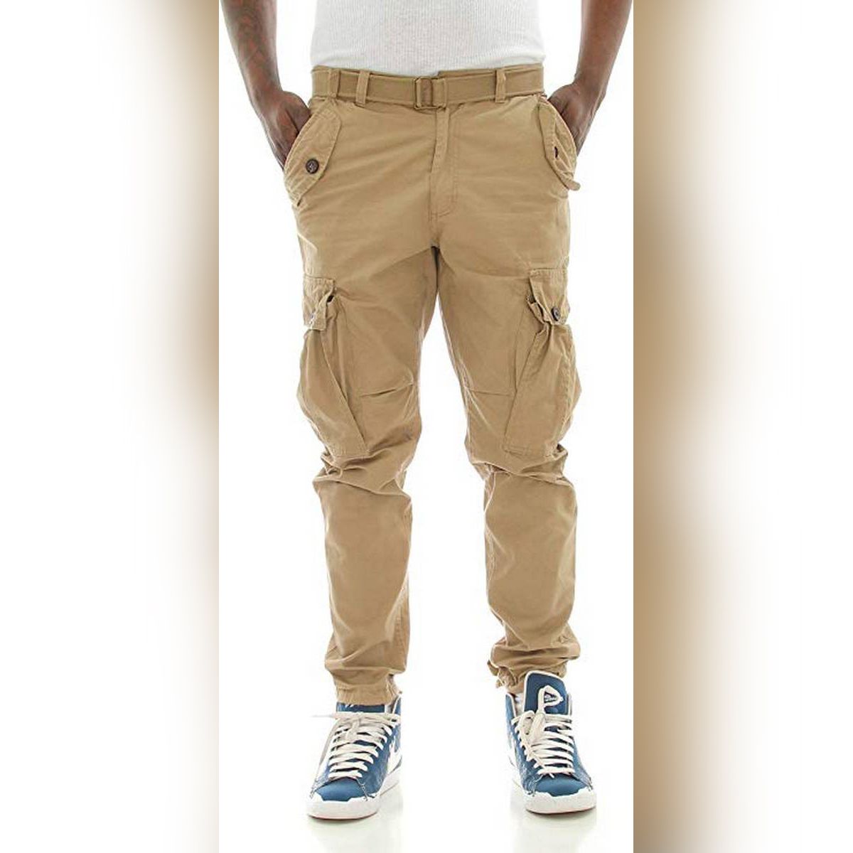 Khaki Twill Cargo/Mobile Pant For Men