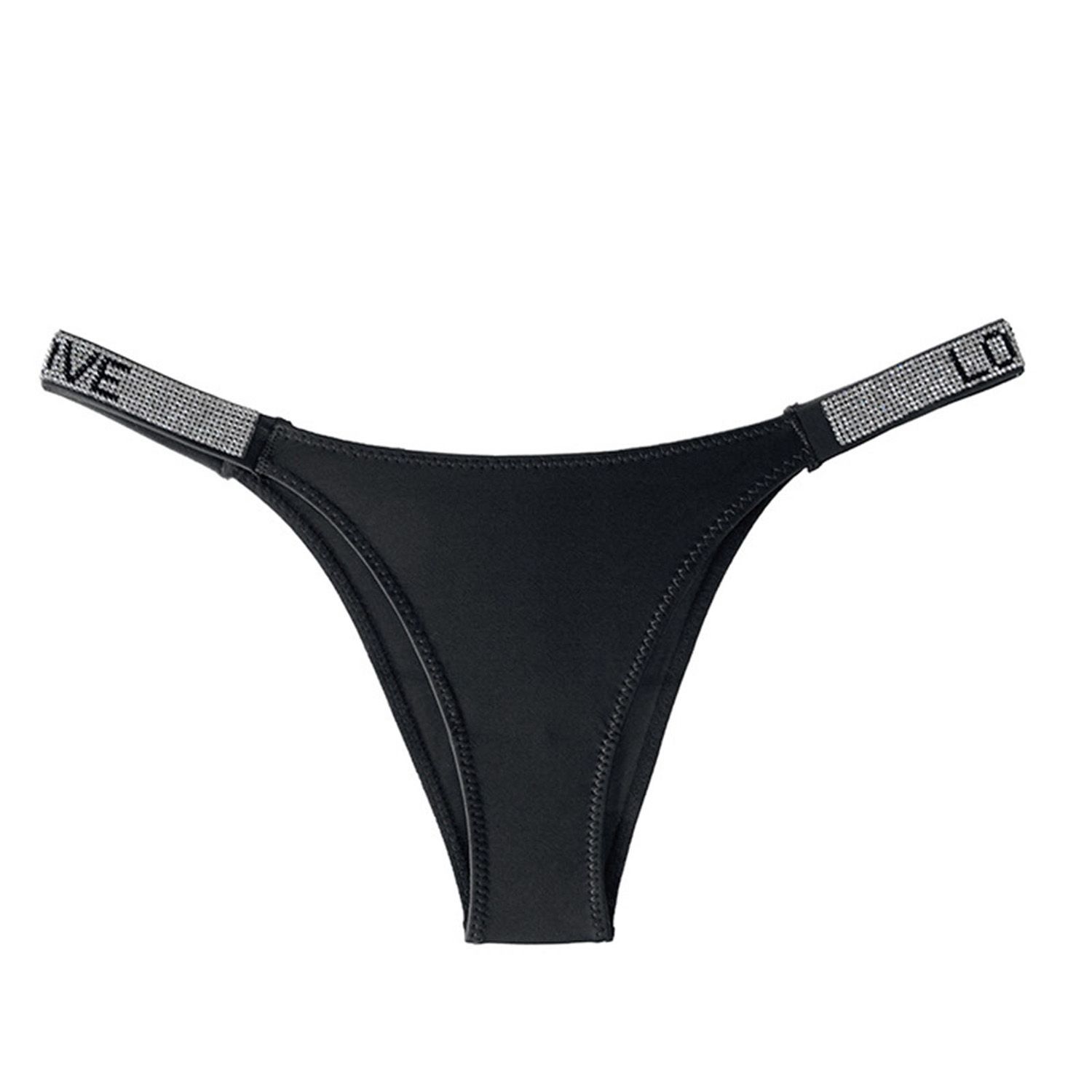 G-strings Rhinestones Hip Lift Underwear Women Low Rise Elastic Thongs Briefs for Swimming