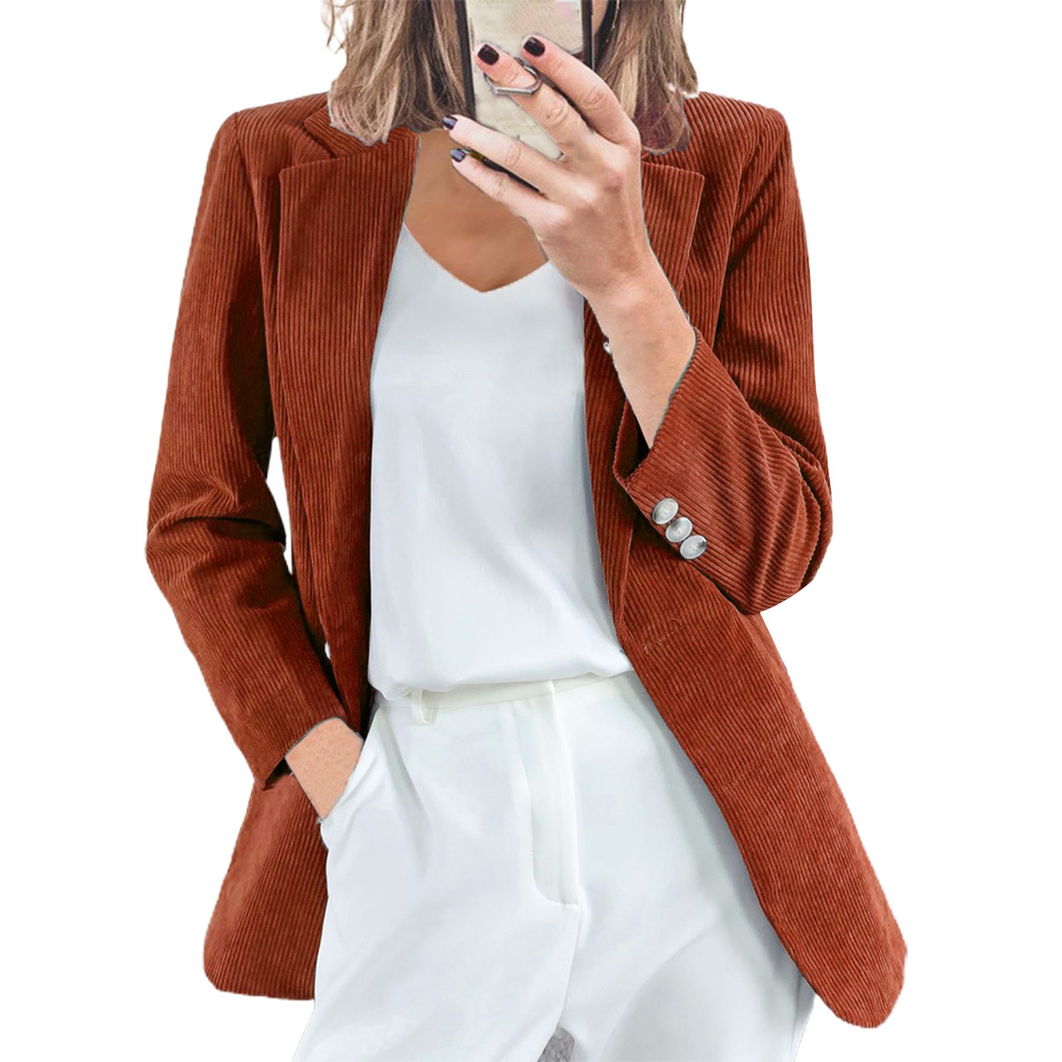 Office Lady Blazer Long Sleeve Temperament Lapel Suits Jacket