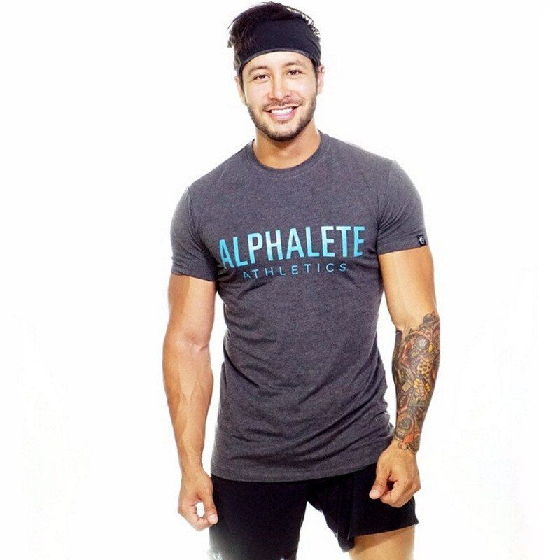 Summer Mens T Shirt Fashion Streetwear Short Sleeve Gyms Fitness Bodybuilding Workout Slim Tee Tops Cotton Clothing