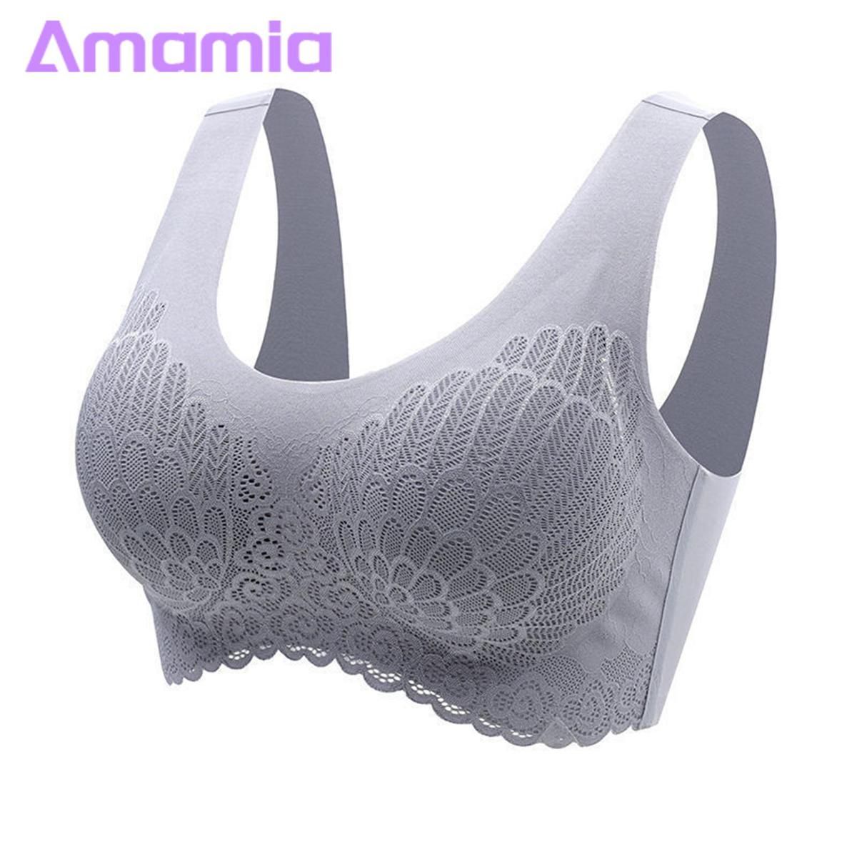 Amamia Sport Bra Pullover Push Up Stretchy Sport Bra