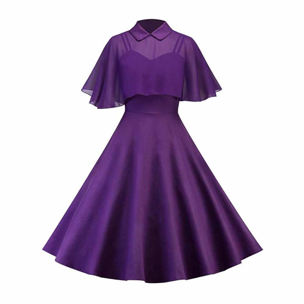 Women Vintage Gothic Cape Black Dress 2021 Autumn Two Piece Mesh Cloak Sleeves Peter Pan Collar Elegant Retro Goth Party Dresses
