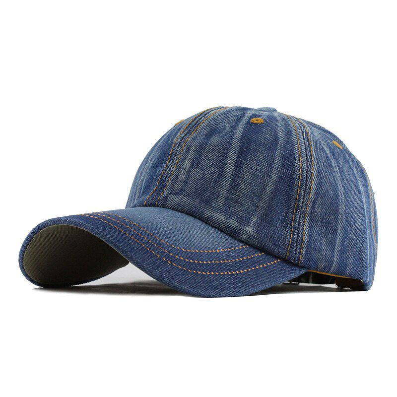 [FLB] Leisure Cowboy Washed Cotton Adjustable Solid Baseball Cap Unisex Denim Hip Hop cap Casual Hat Snapback F130