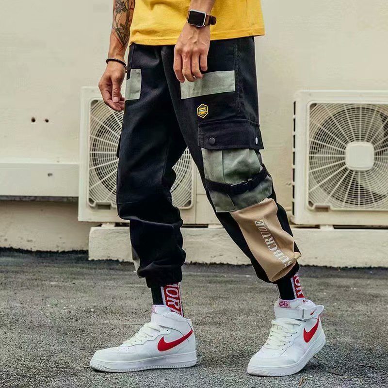 Casual Pants Beam Foot Trousers Nine Pants Cargo Pants for Men 	 6 pocket Pants For Men Straight cut