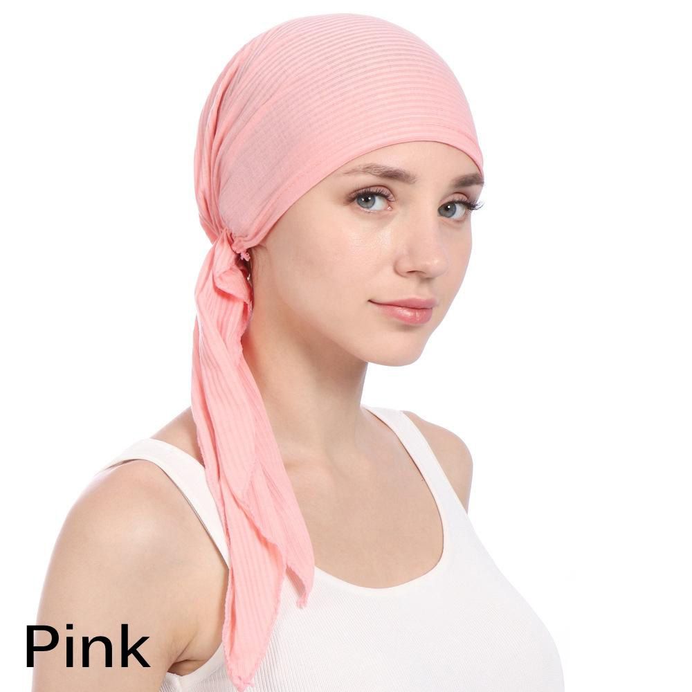 【ALLGOOD】1pc Hat Women Turban  Ruffle Cancer Chemo Cap Beanie Headwear Hat Head Scarf