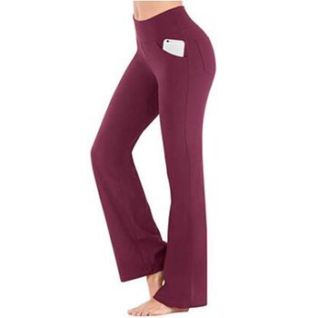 Bootcut Flare Pants for Women with Pockets High Waist Workout Pants for Women Bootleg Work Pants Dress Pants Plus Size 4XL