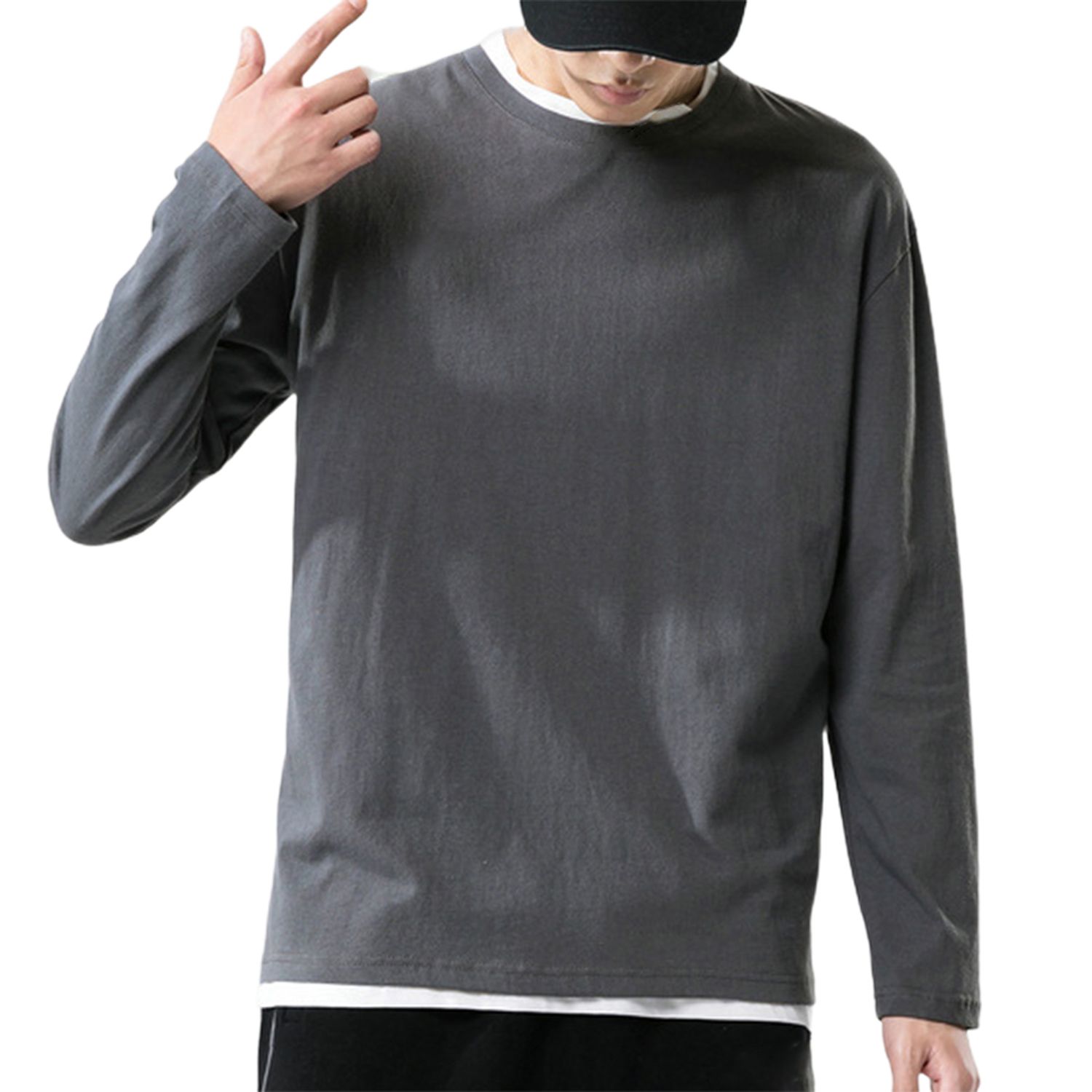 Men Top Round Neck Wear Resistant Student Shirt