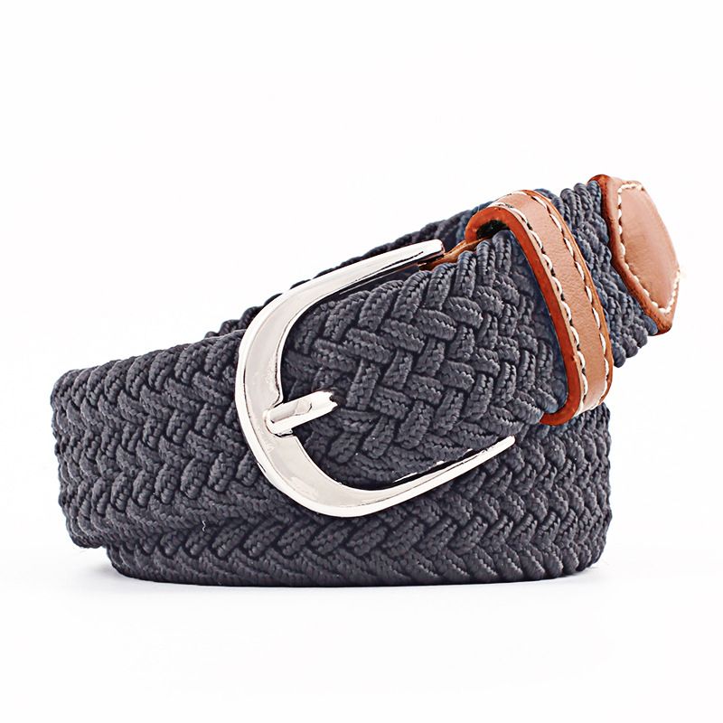 Loldeal 2.5x100cm Extended Version New Elastic Woven Thin Belt Ladies' Pin Buckle Canvas Belt All-Matching Jeans Student Female