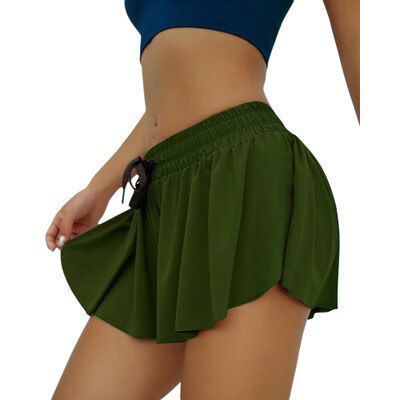 Plus Size Skirt Yoga Shorts Women 2 In 1 Biker Sport Skorts Compression Booty Shorts Womens Workout Fitness Running Gym Shorts