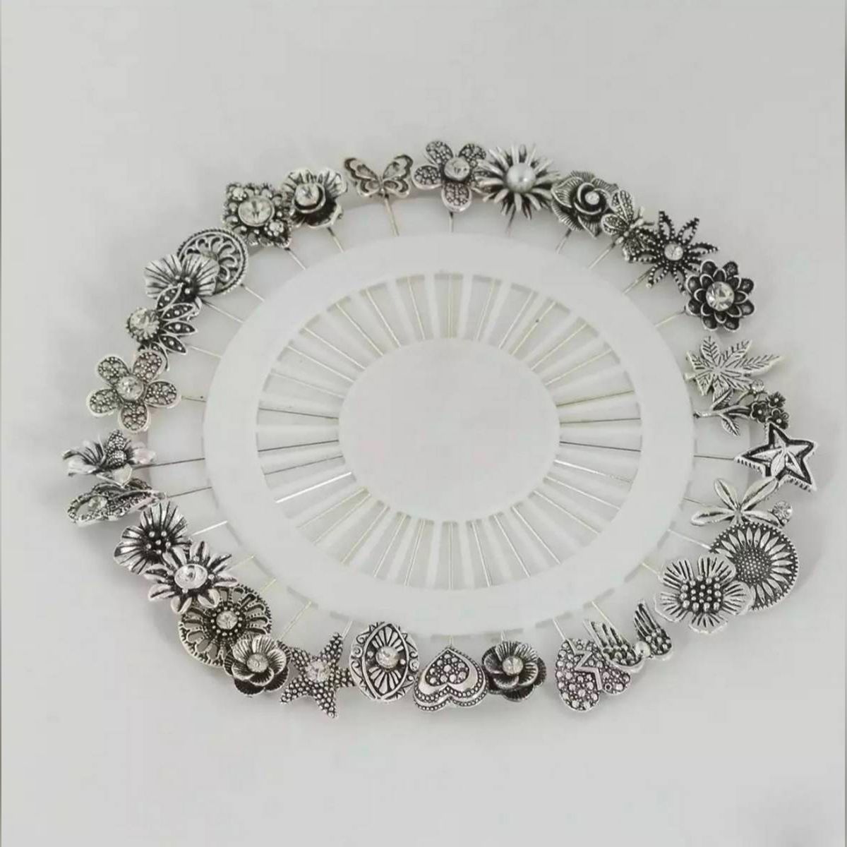 5 Pieces Metal Hijab Pins For Women (Silver Color)