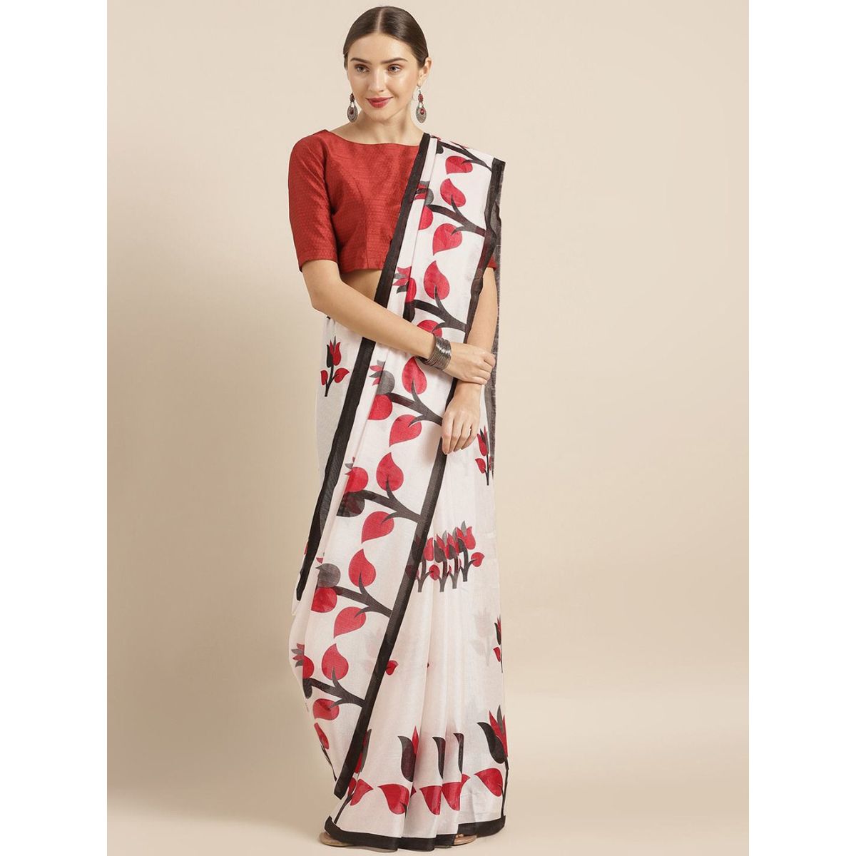 Latest Designed Exclusive Printed Silk Saree With Blouse Piece For Women-6