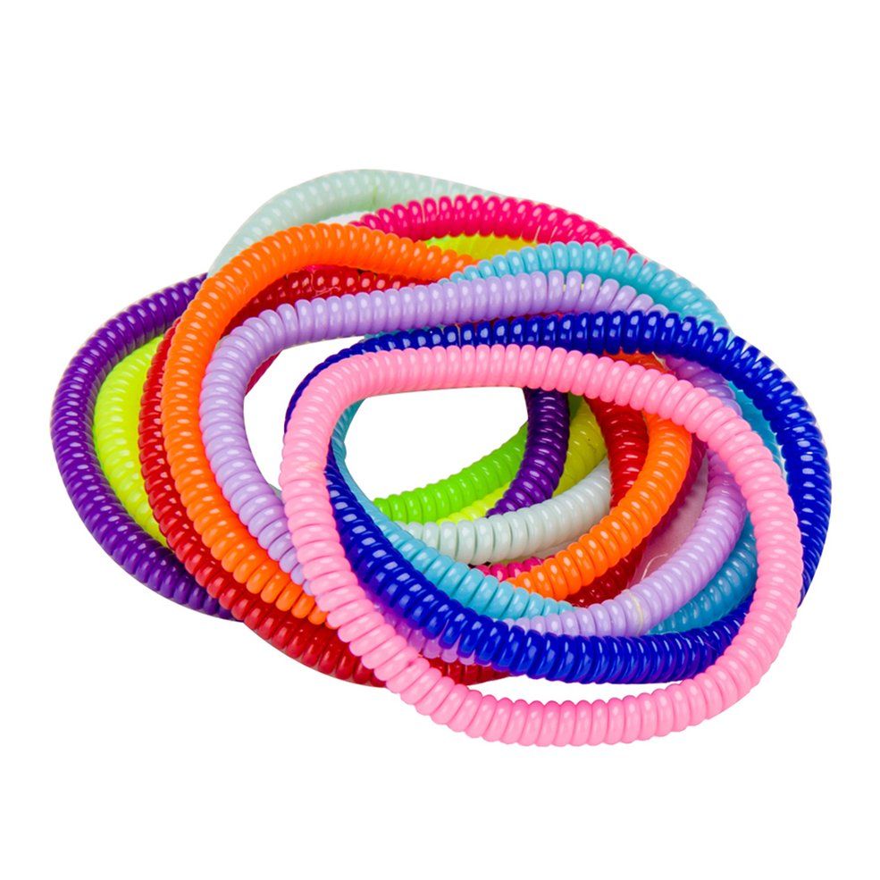 MA 100pcs Telephone Line Gum Cord Elastic Ponytail Holders Hairband Ring Rope