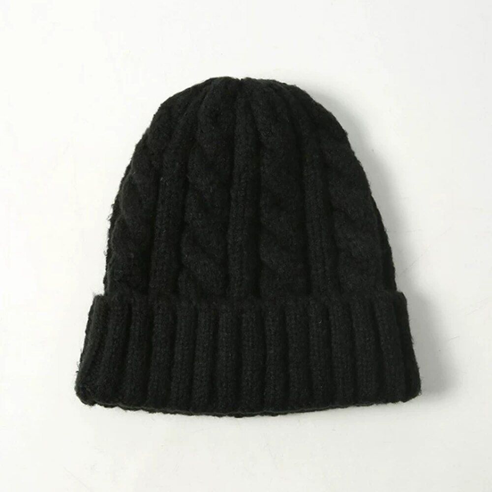 Parent-child Solid Beanie Autumn Winter Blends Soft Knitted Cap Men Women Skull Cap Hats Gorro Ski Caps Beanies