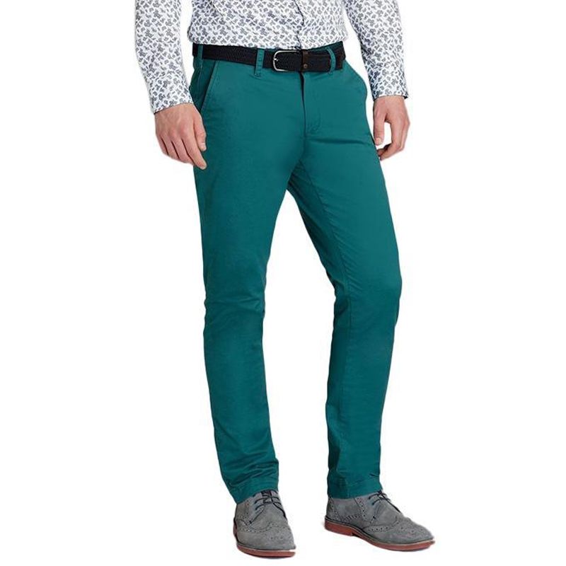Teal Twill Gabardine Pant for Men