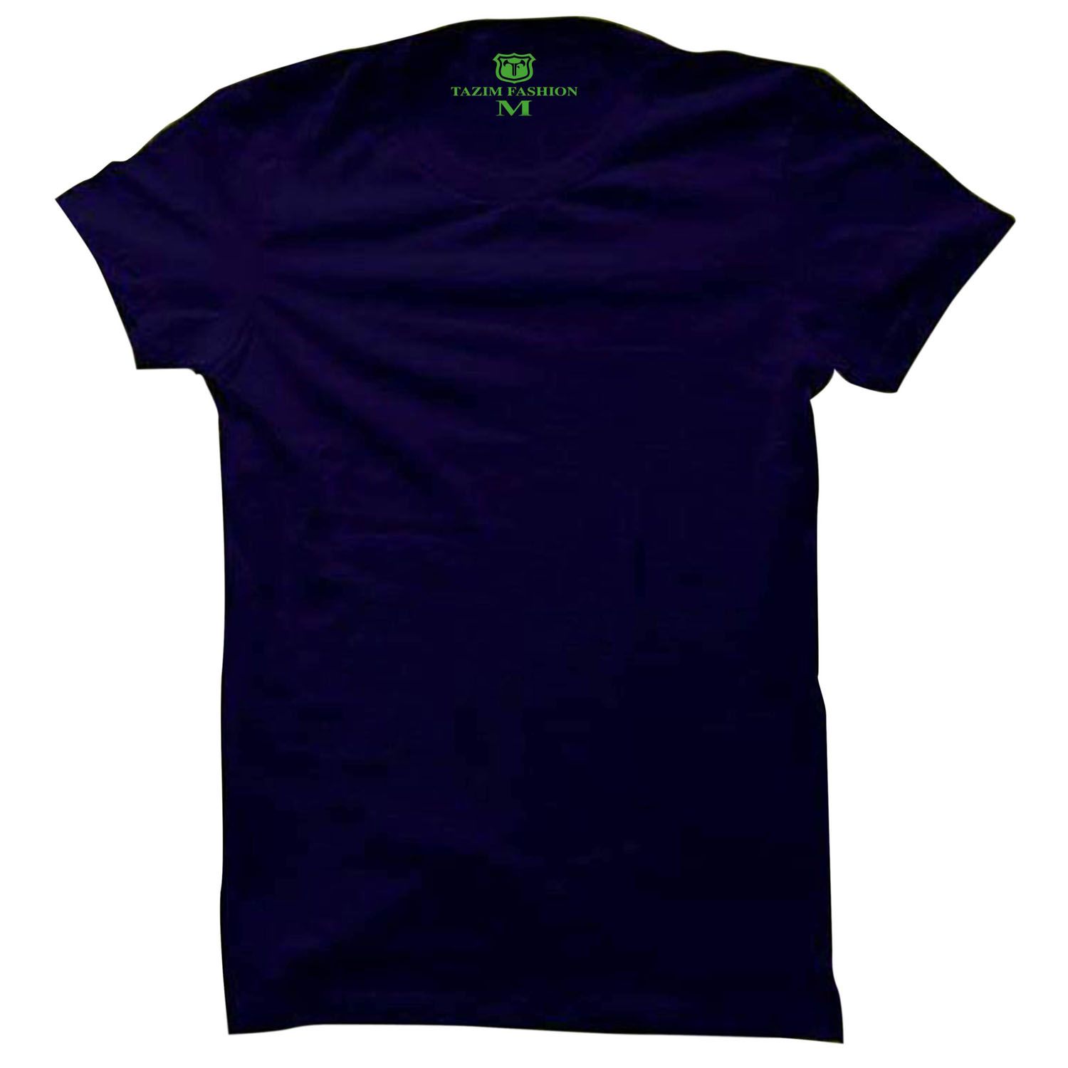 Blue Cotton Short Sleeve Solid T-Shirt for Men