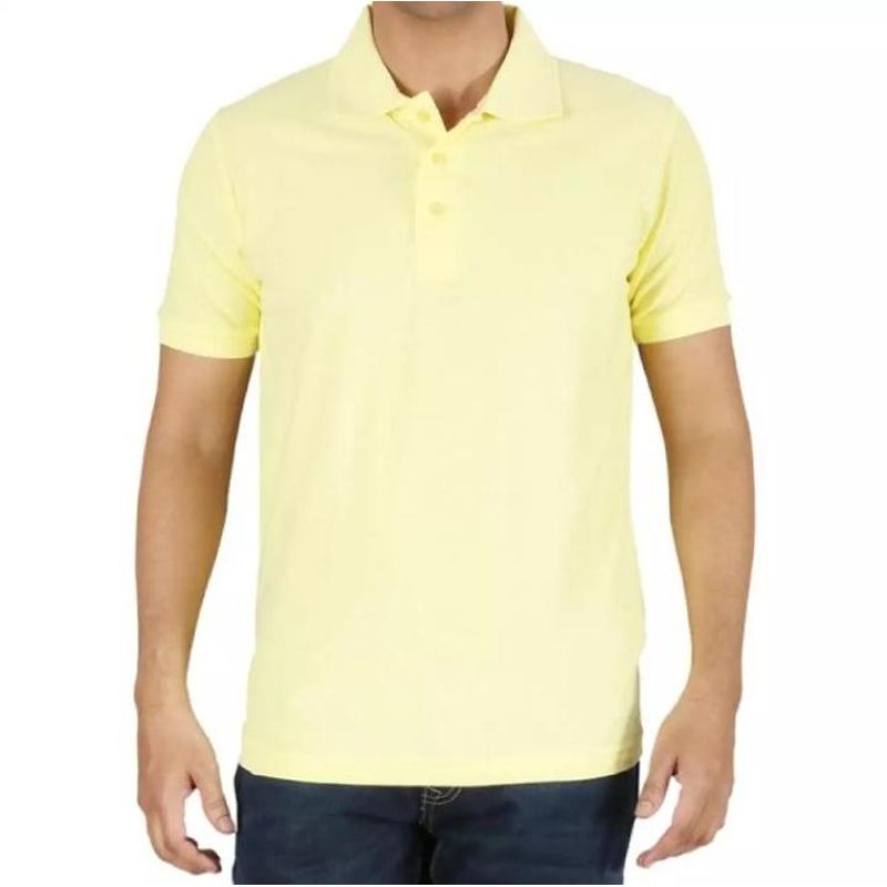 Lemon Yellow Cotton Polo for Men