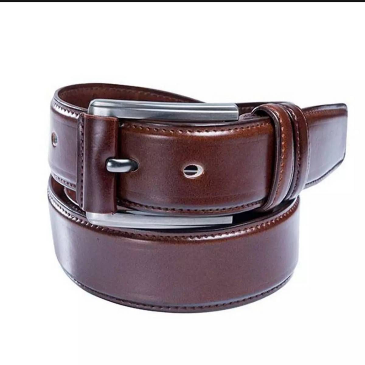 Chocolate artificial leather belt soft for men