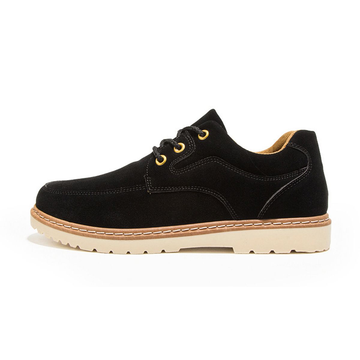 Men Business Shoes Low Top British Fashion Lumbering Shoes Casual Overalls Suede Leather Antislip Retro Oxfords Formal Shoes