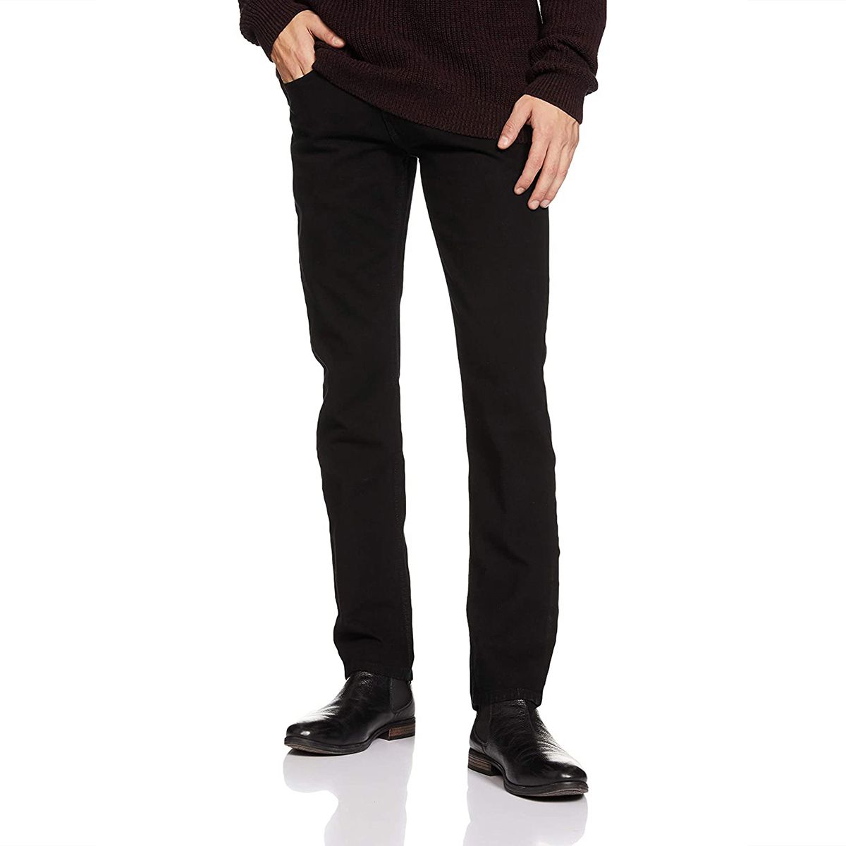 Slim-fit Stretchable Denim Jeans Pant For Men - Deep Black